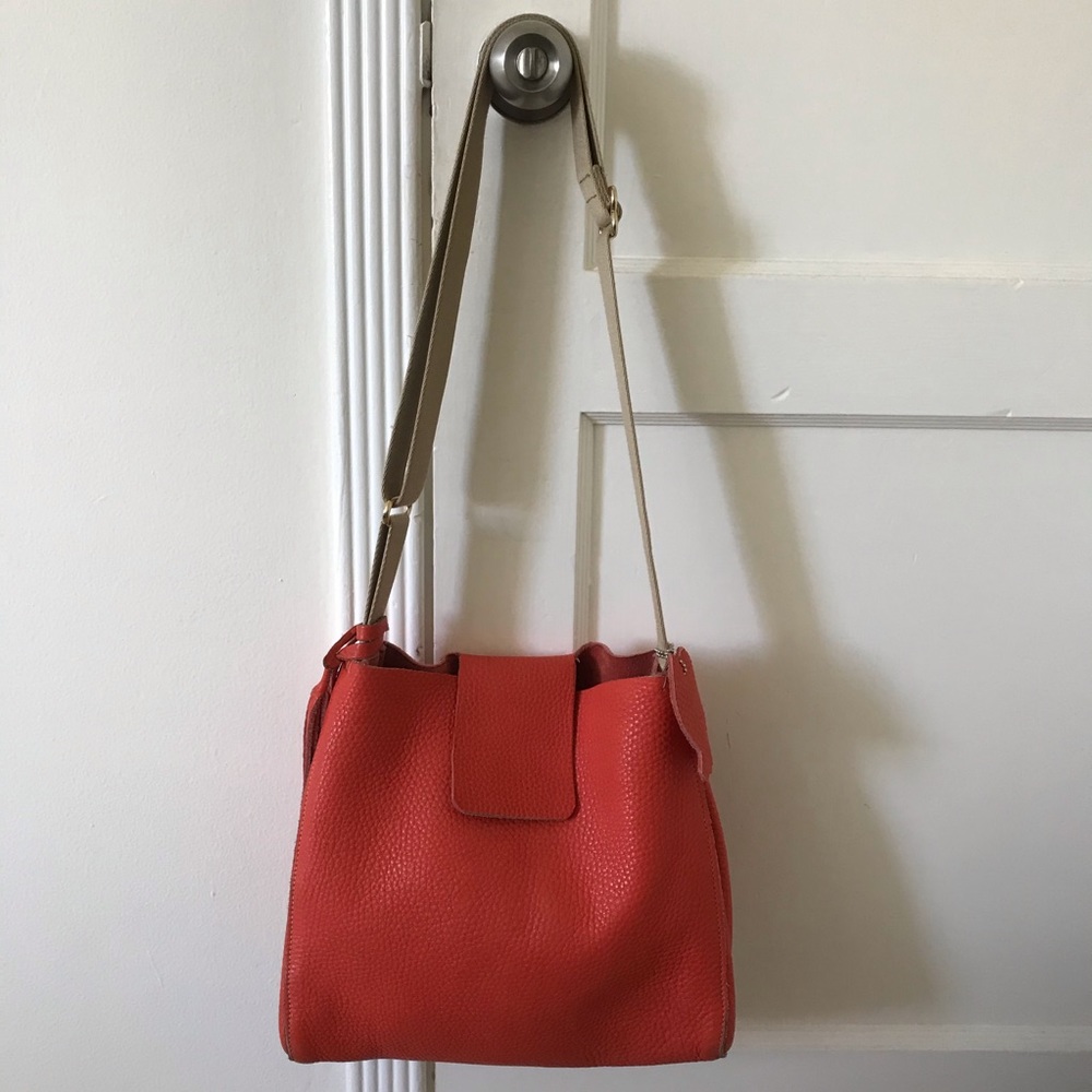 Self modified  Roots pebble leather cross body bag